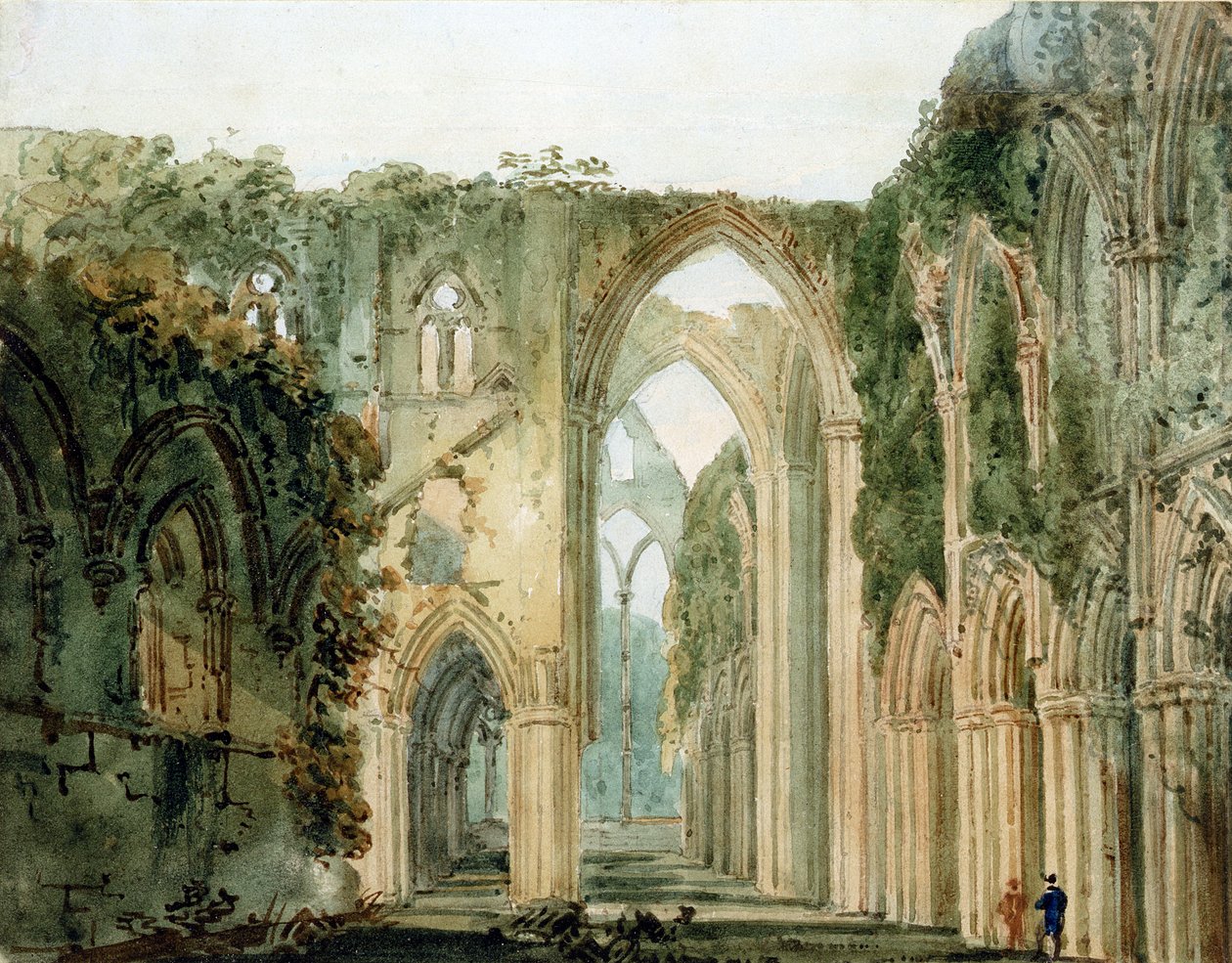 Interior of Tintern Abbey by Thomas Girtin