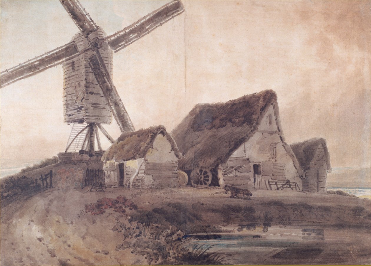 The Old Mill at Stanstead, Essex by Thomas Girtin