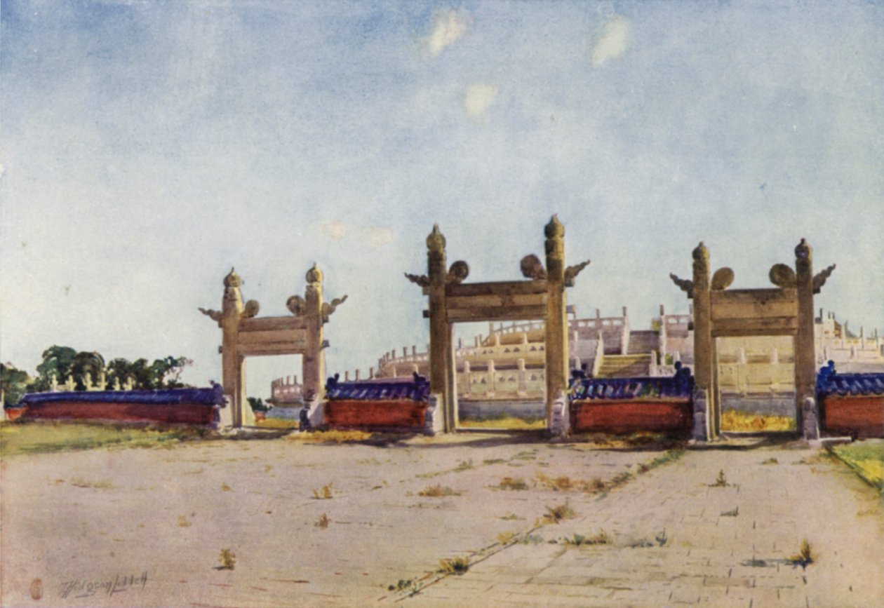 Peking, the Temple of Heaven, the Sacrificial Altar by Thomas Hodgson Liddell