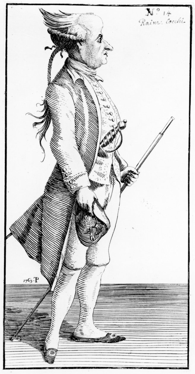 Caricature of Raimondo Cocchi by Thomas Patch