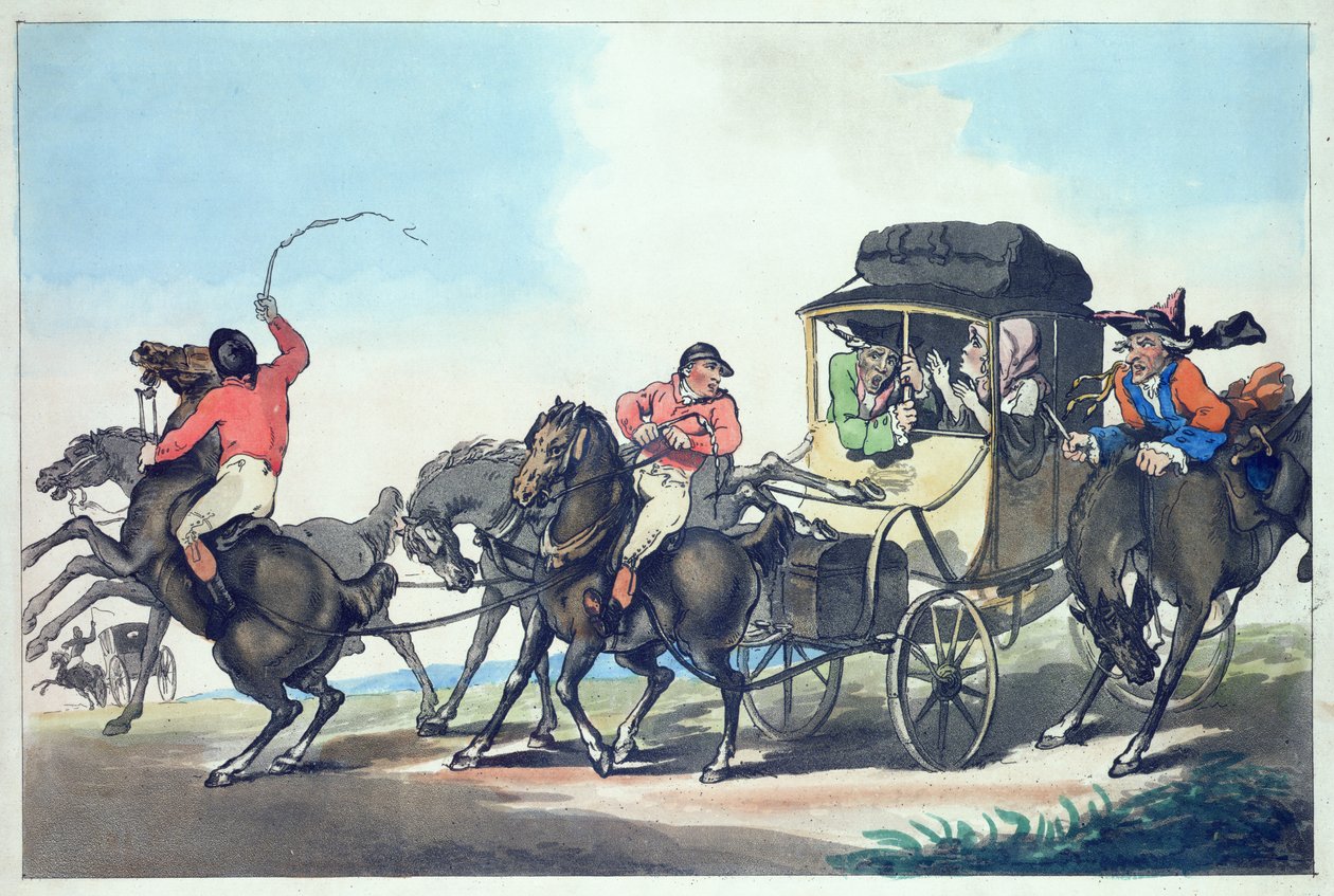 English Travelling, or The First Stage from Dover, aquatinted by Francis Jukes, pub. by T. Smith, 1785 by Thomas Rowlandson