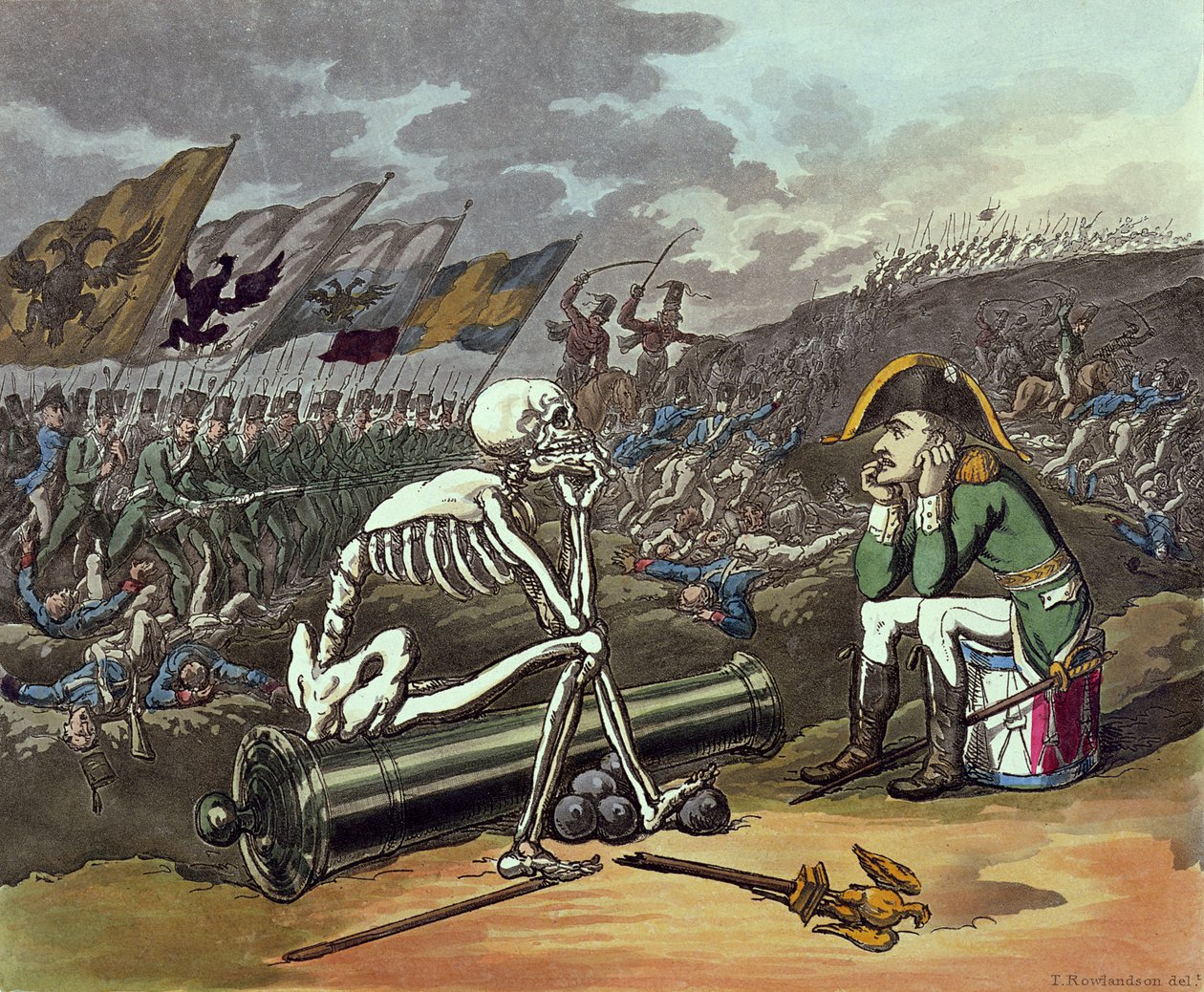 Napoleon and Skeleton by Thomas Rowlandson