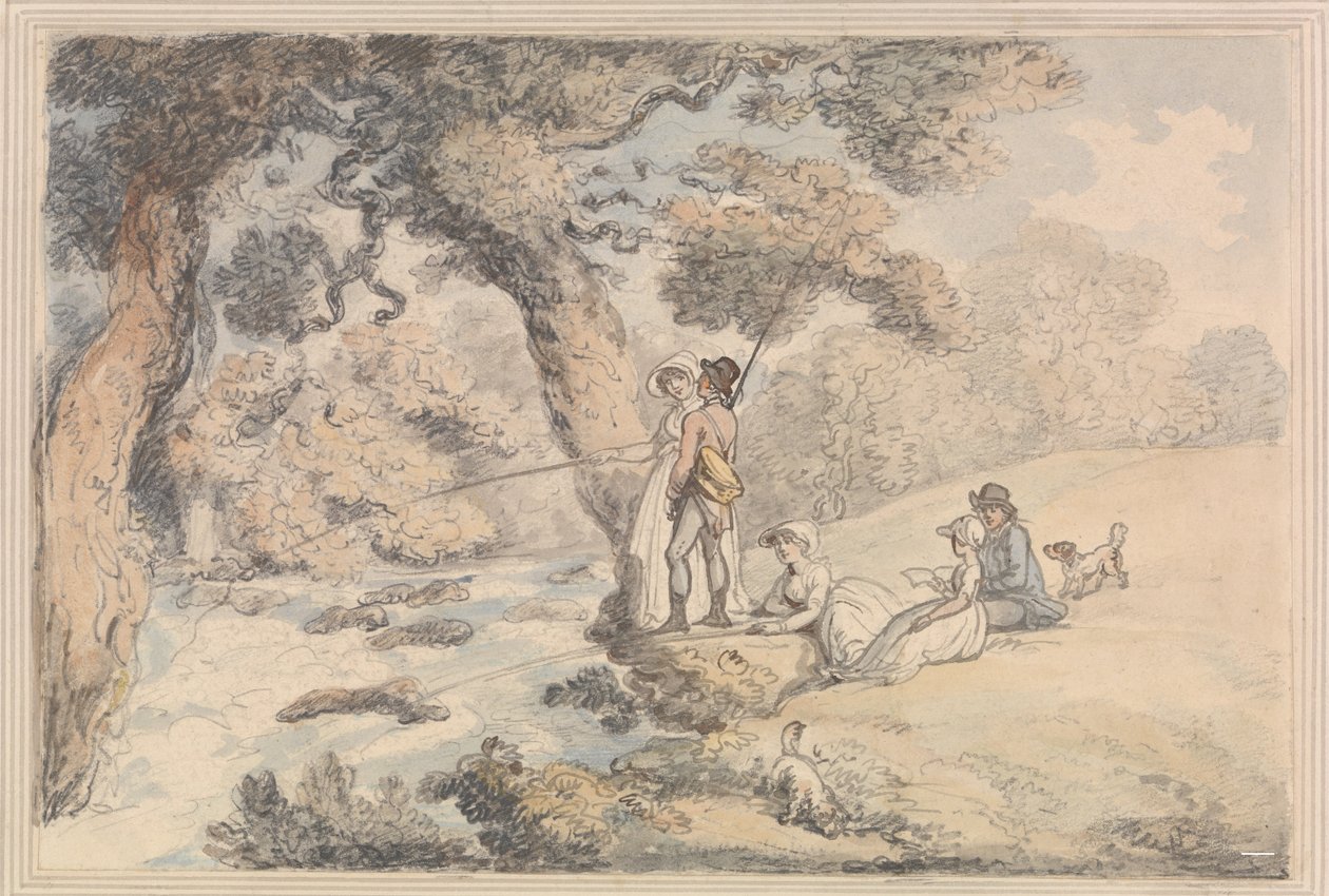 The Angling Party by Thomas Rowlandson