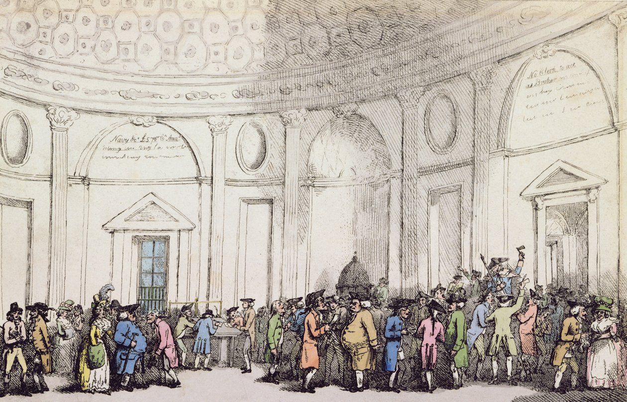 The Bank by Thomas Rowlandson