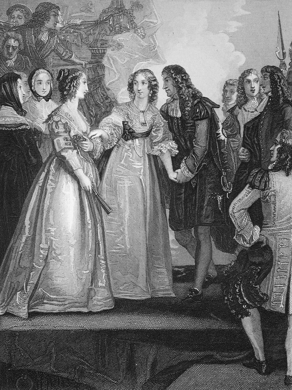 Charles II receiving the Duchess of Orleans at Dover, engraved by A.H. Payne by Thomas Stothard