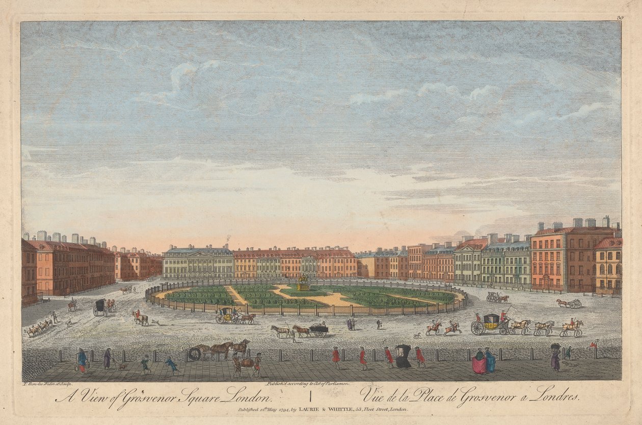 A View of Grosvenor Square, London by Thomas Bowles