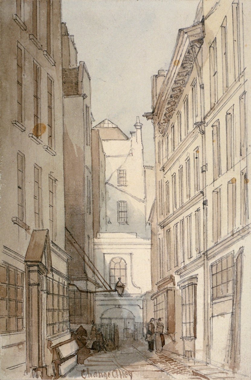 Change Alley, City of London, 1850 by Thomas Colman Dibdin