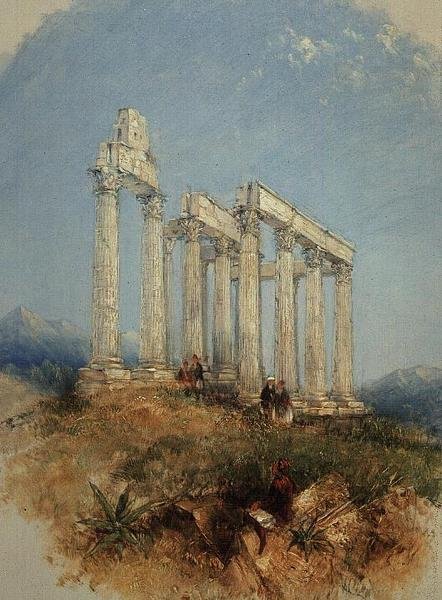 The Temple of Jupiter Olympius, Athens by Thomas Creswick