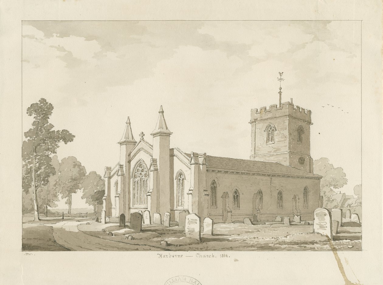 Harborne Church by Thomas Peploe Wood
