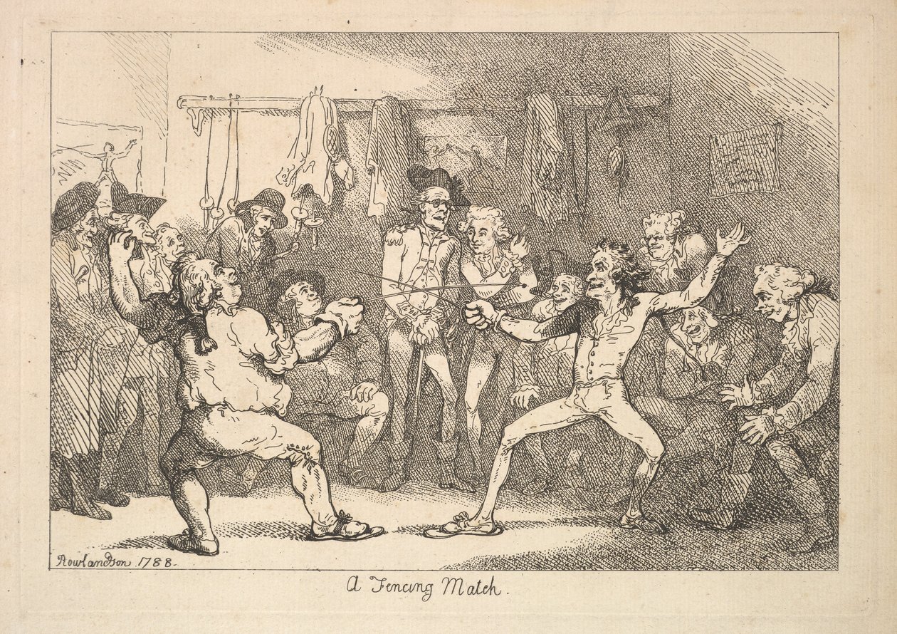 A Fencing Match by Thomas Rowlandson