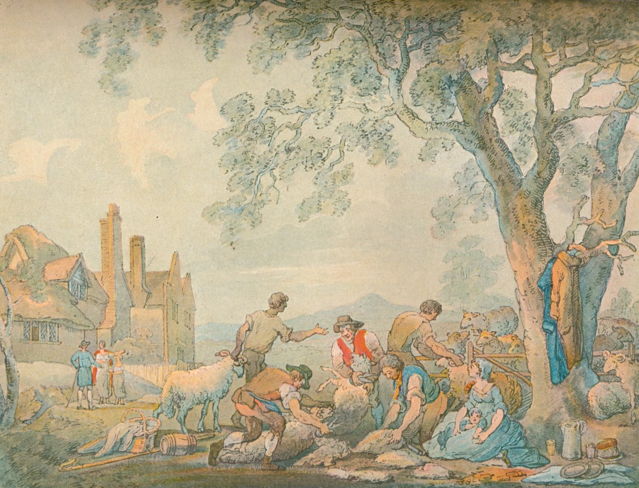 Sheep-Shearing by Thomas Rowlandson