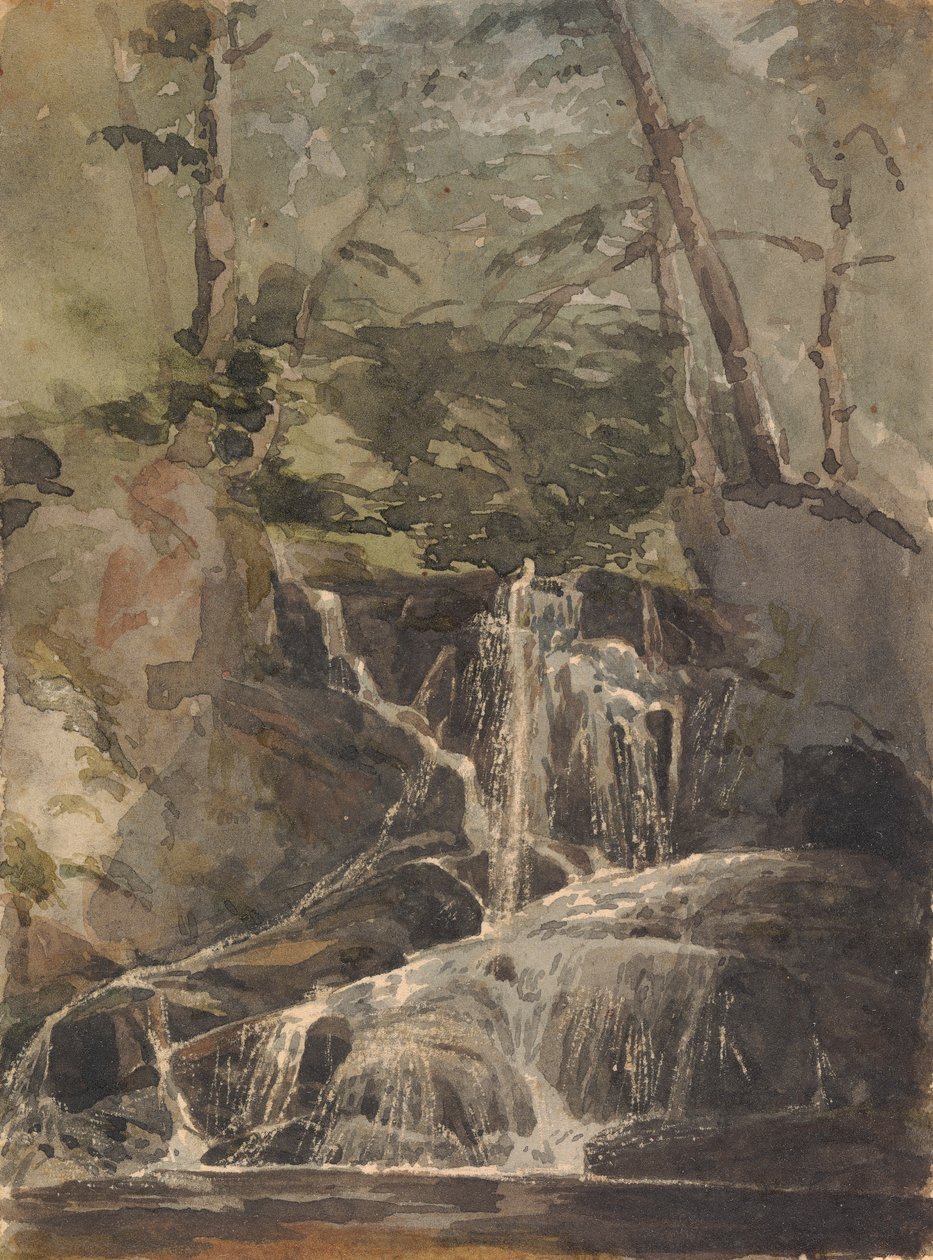 Small Waterfall in Forest by Thomas Sully