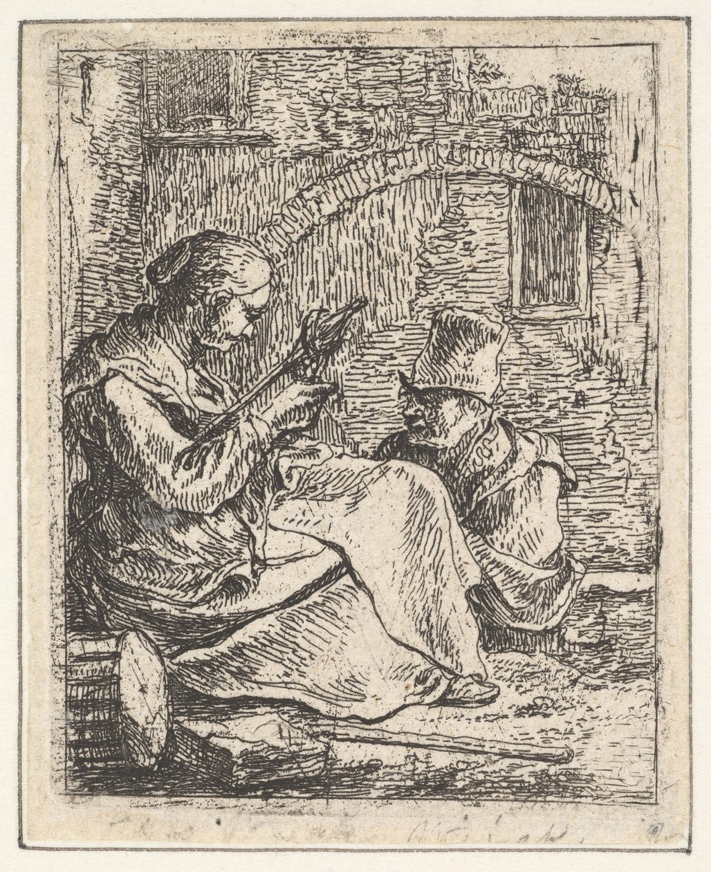 Woman Spinning by Thomas Wijck