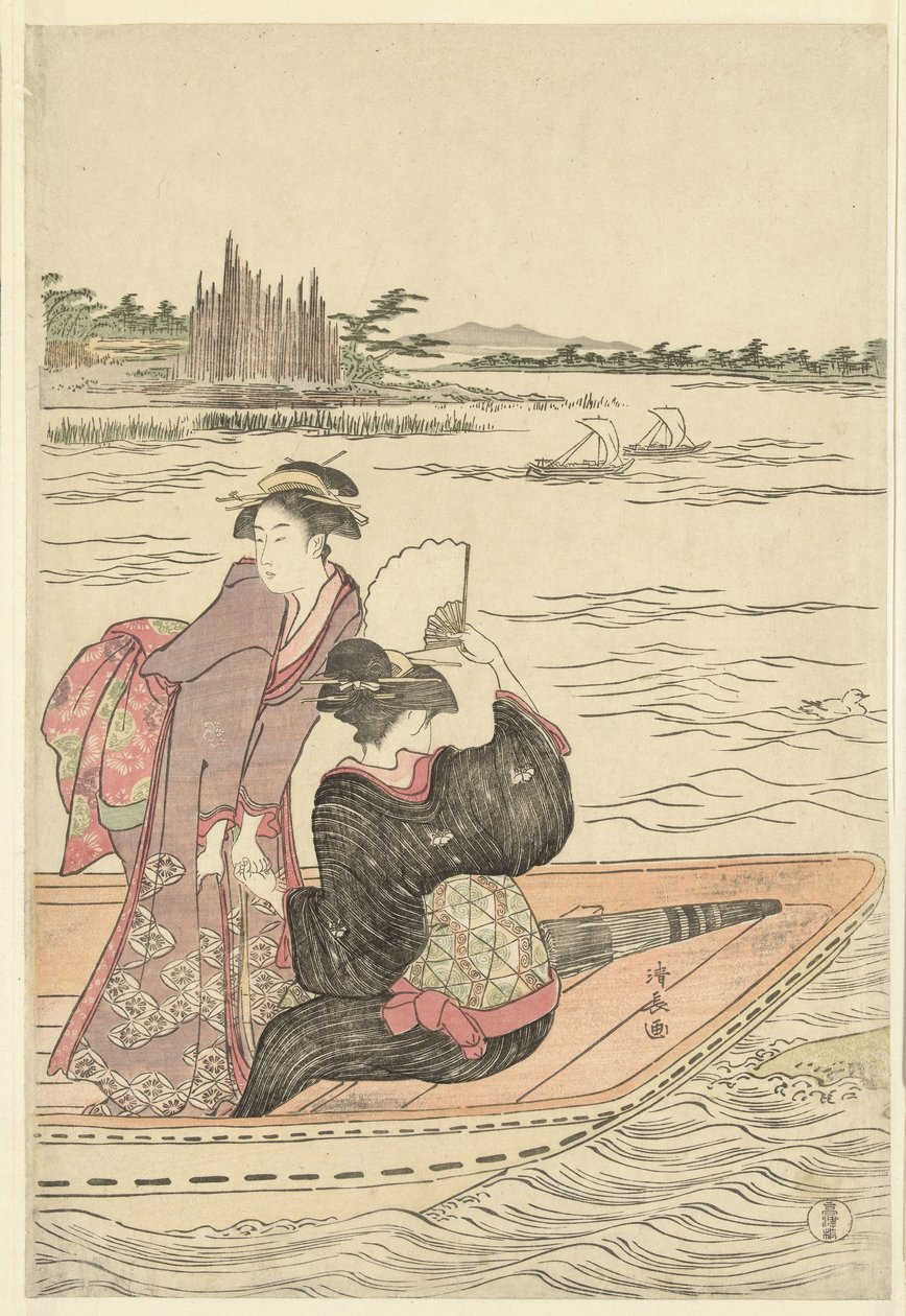 Ferry on the Sumida River by Torii Kiyonaga