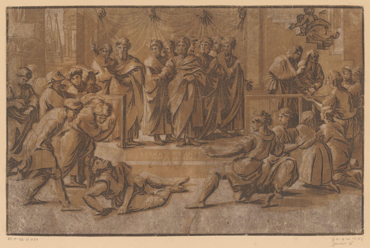 Death of Ananias by Ugo da Carpi