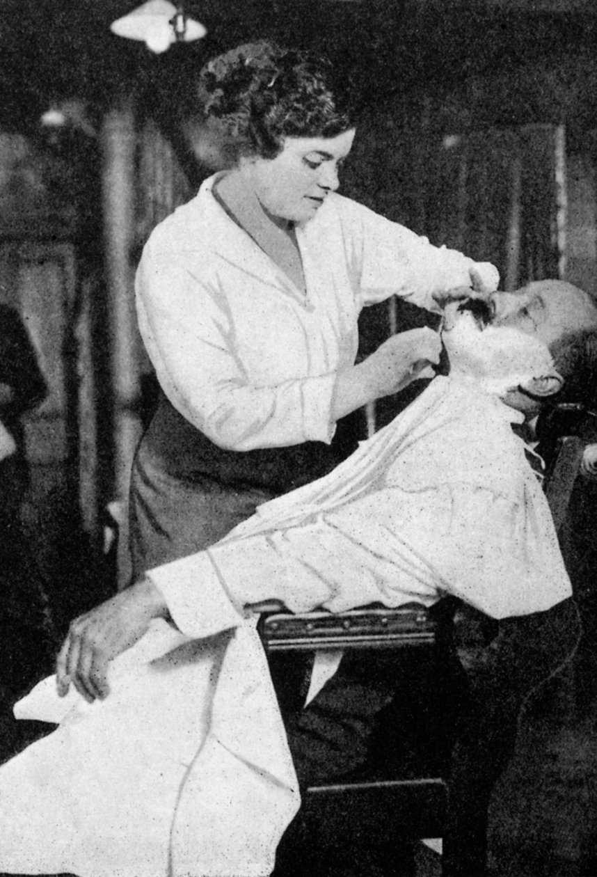 A Woman Barber by Unbekannt