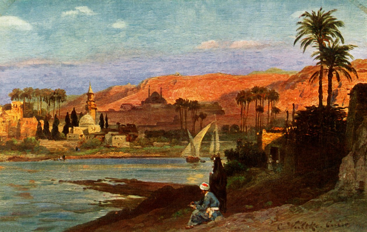 An evening in Giza by Unbekannt