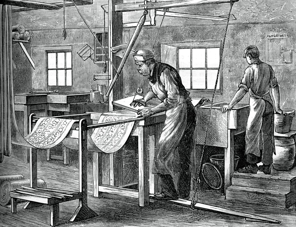 Block Printers at Work by Unbekannt