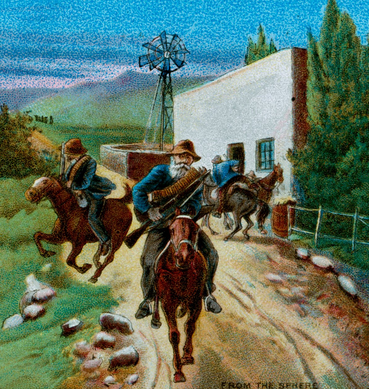 Boers Retreating from a Farmhouse, 1900 by Unbekannt