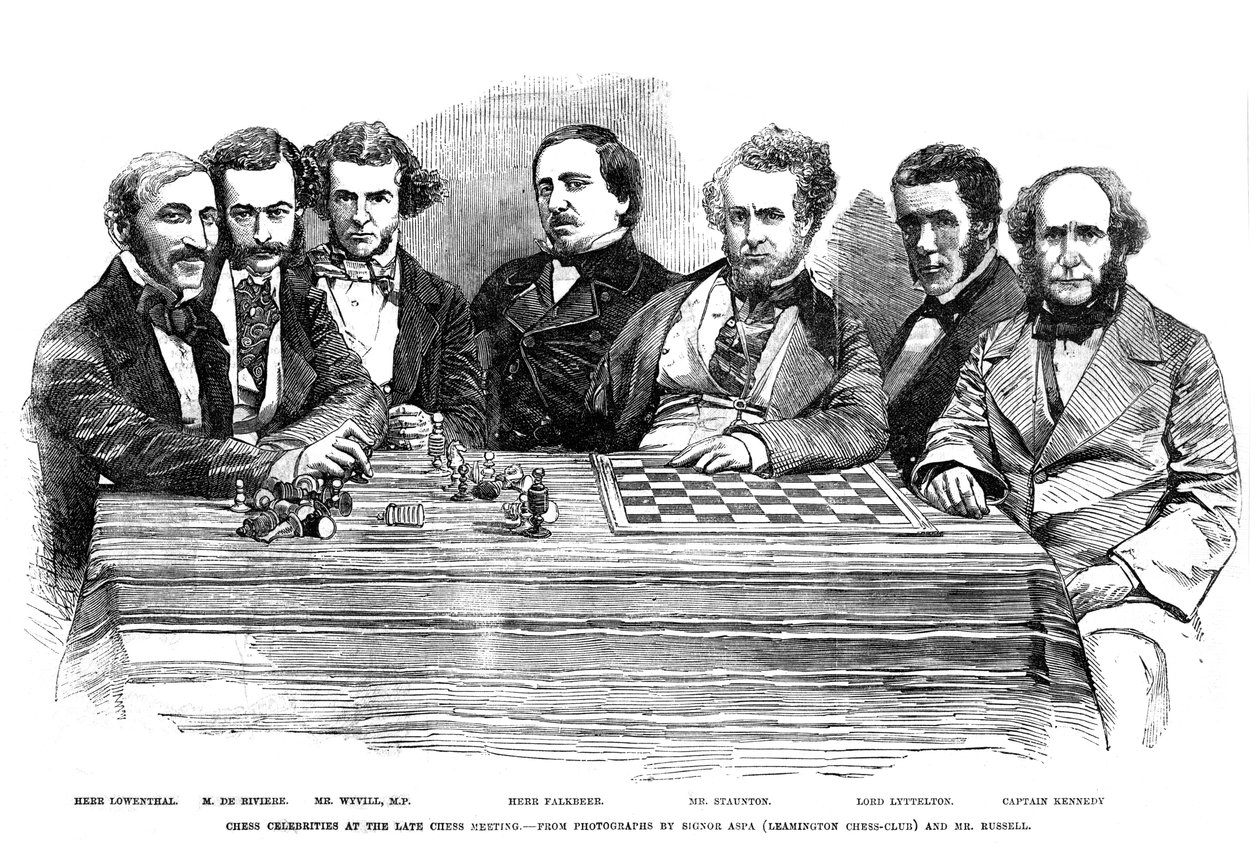 Chess celebrities at the late chess meeting, 1855 by Unbekannt