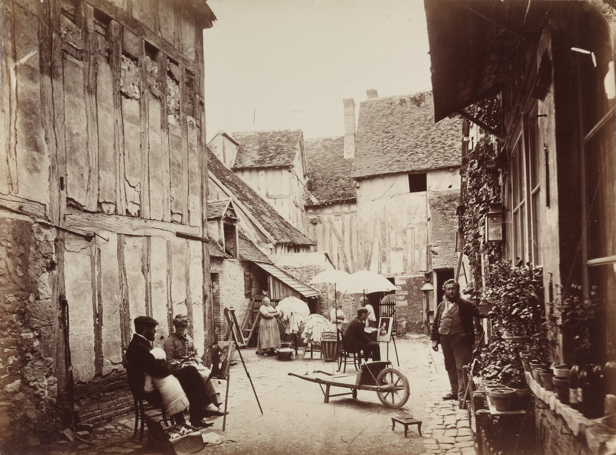 Courtyard with Painters by Unbekannt