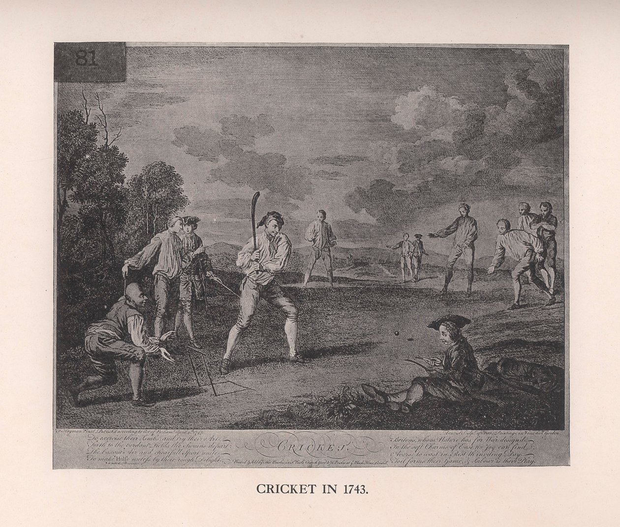 Cricket in 1743, 1912 by Unbekannt