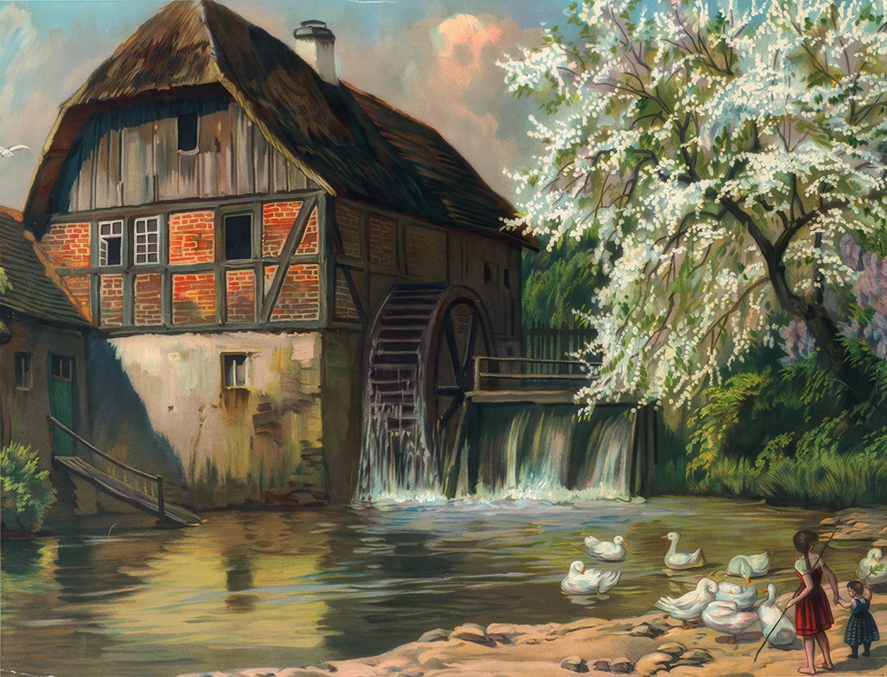 The Old Red Mill by Unbekannt