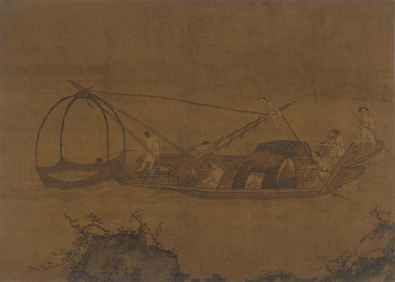 Fishermen Raising a Net by Unbekannt