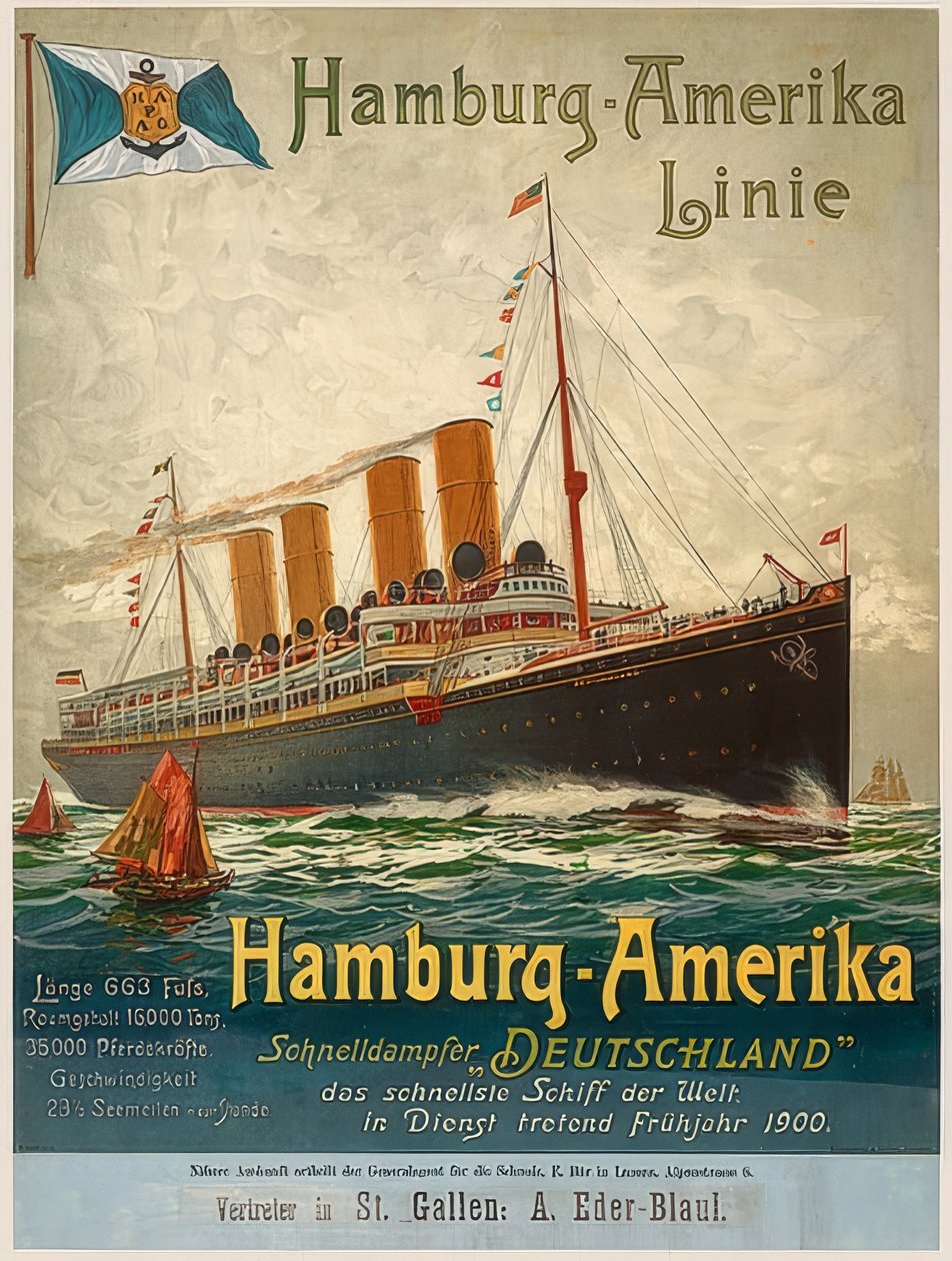 Hamburg-America Line. Germany, Hamburg, 1899 by Unbekannt