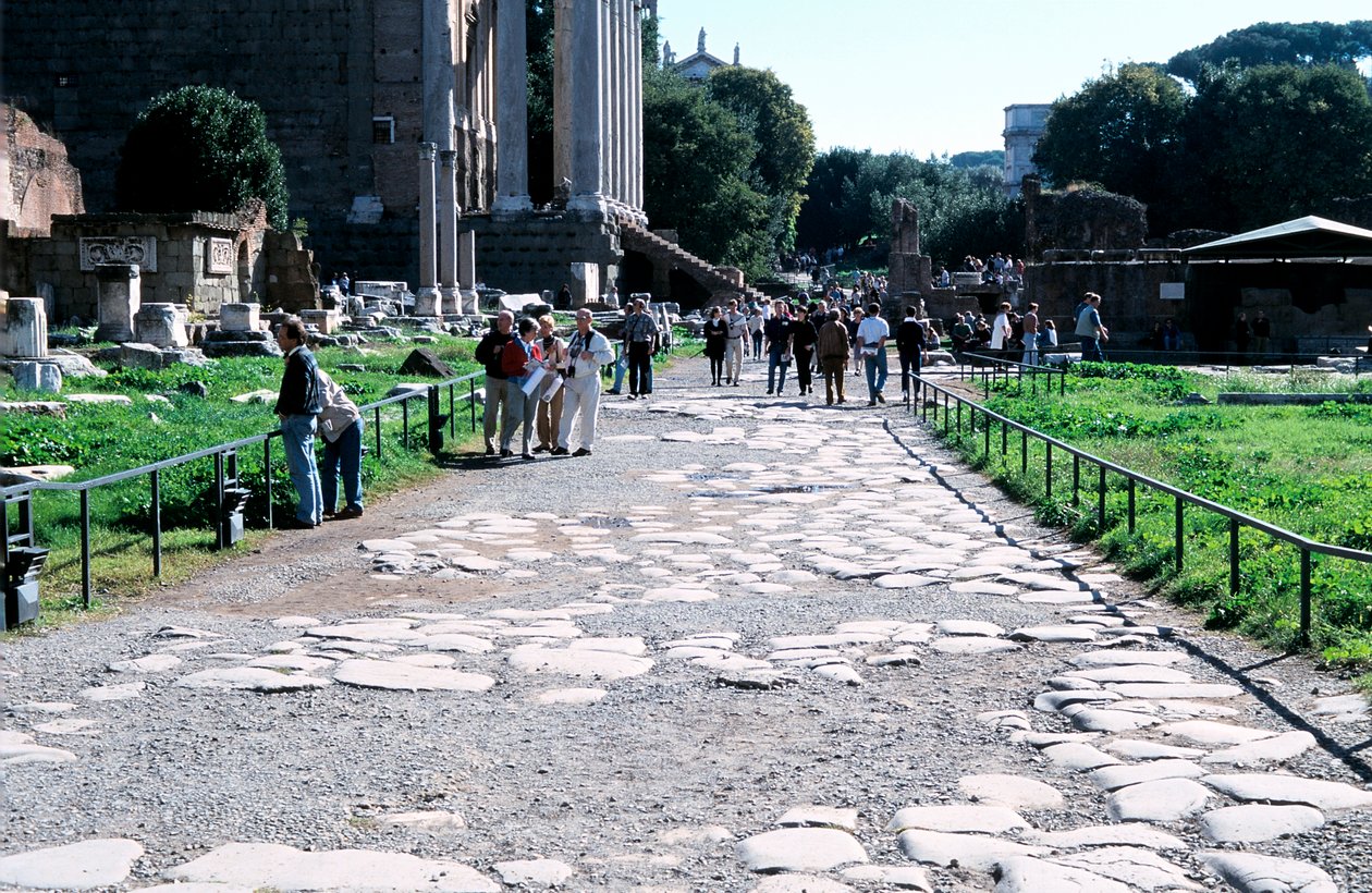 Paved Roman street by Unbekannt