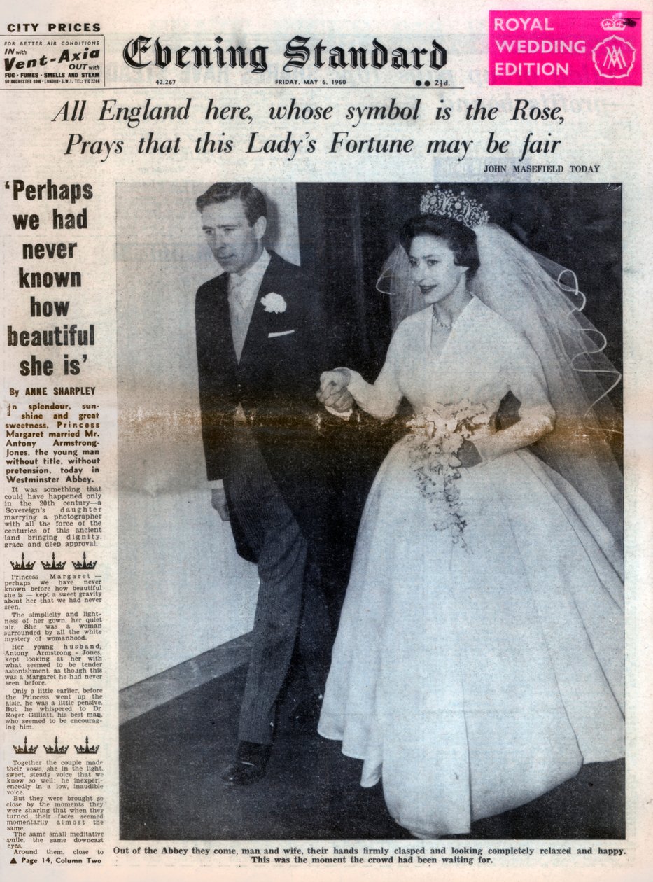 Princess Margaret marries Antony Armstrong-Jones, 6 May 1960