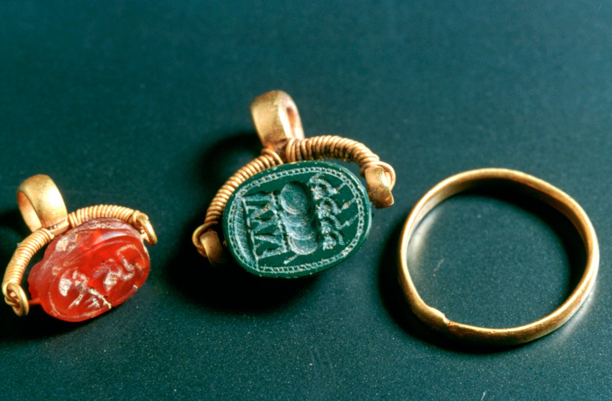 Rings with Inscription, Jewelry, Tunisia by Unbekannt