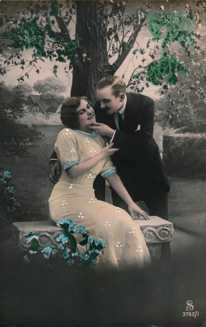 Romantic postcard by Unbekannt