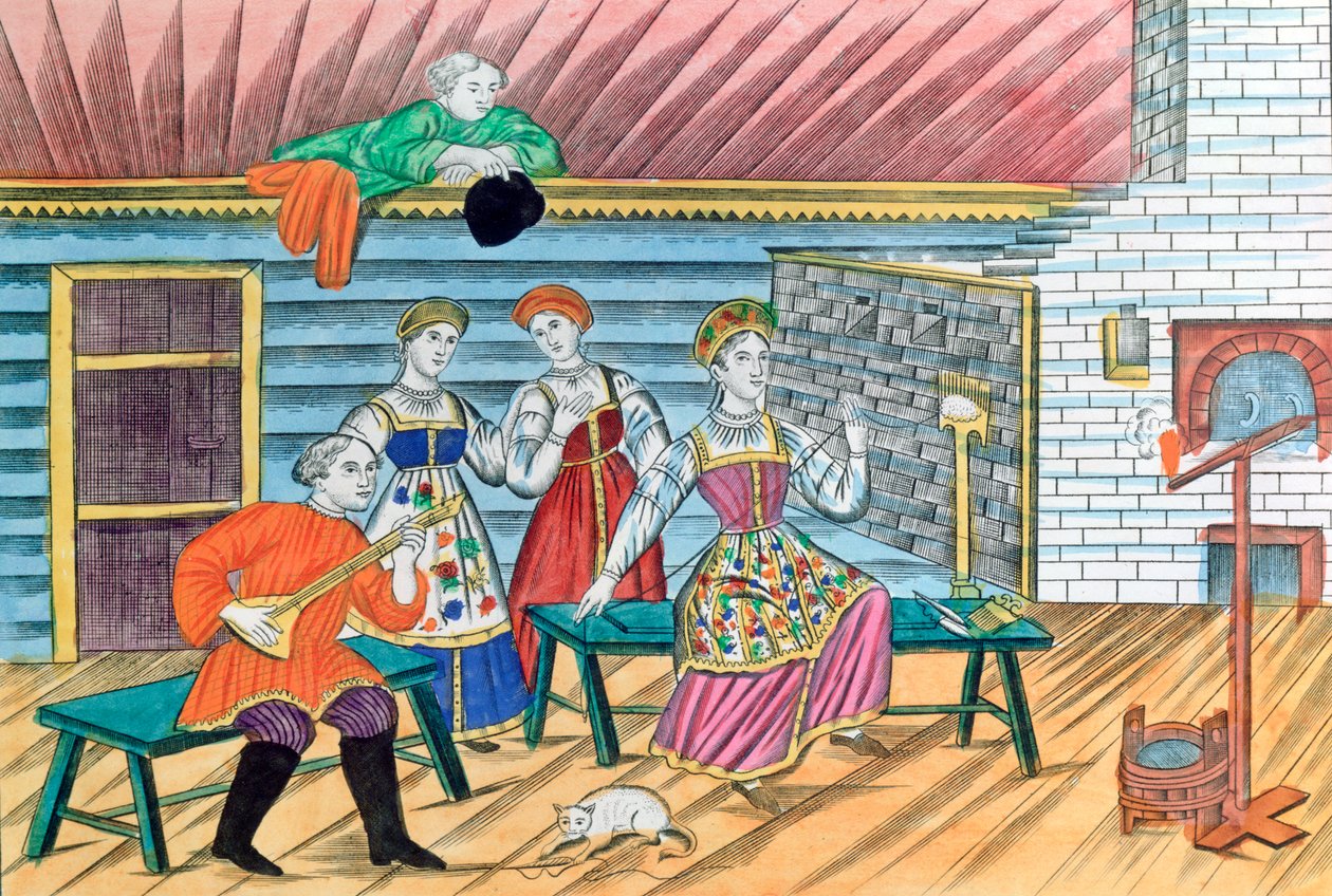 Russian Interior Scene by Unbekannt