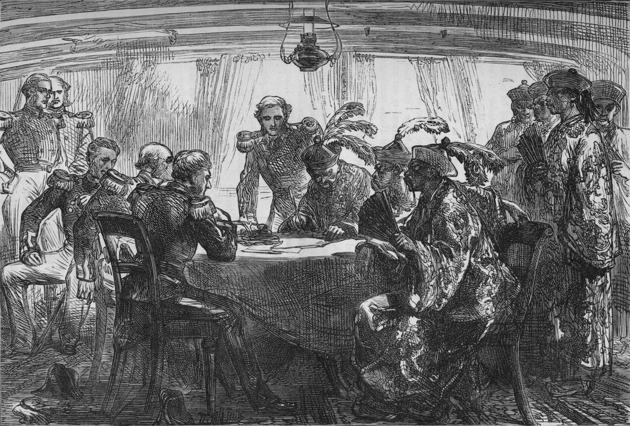 Signing the Treaty of Nanking, c1880 by Unbekannt