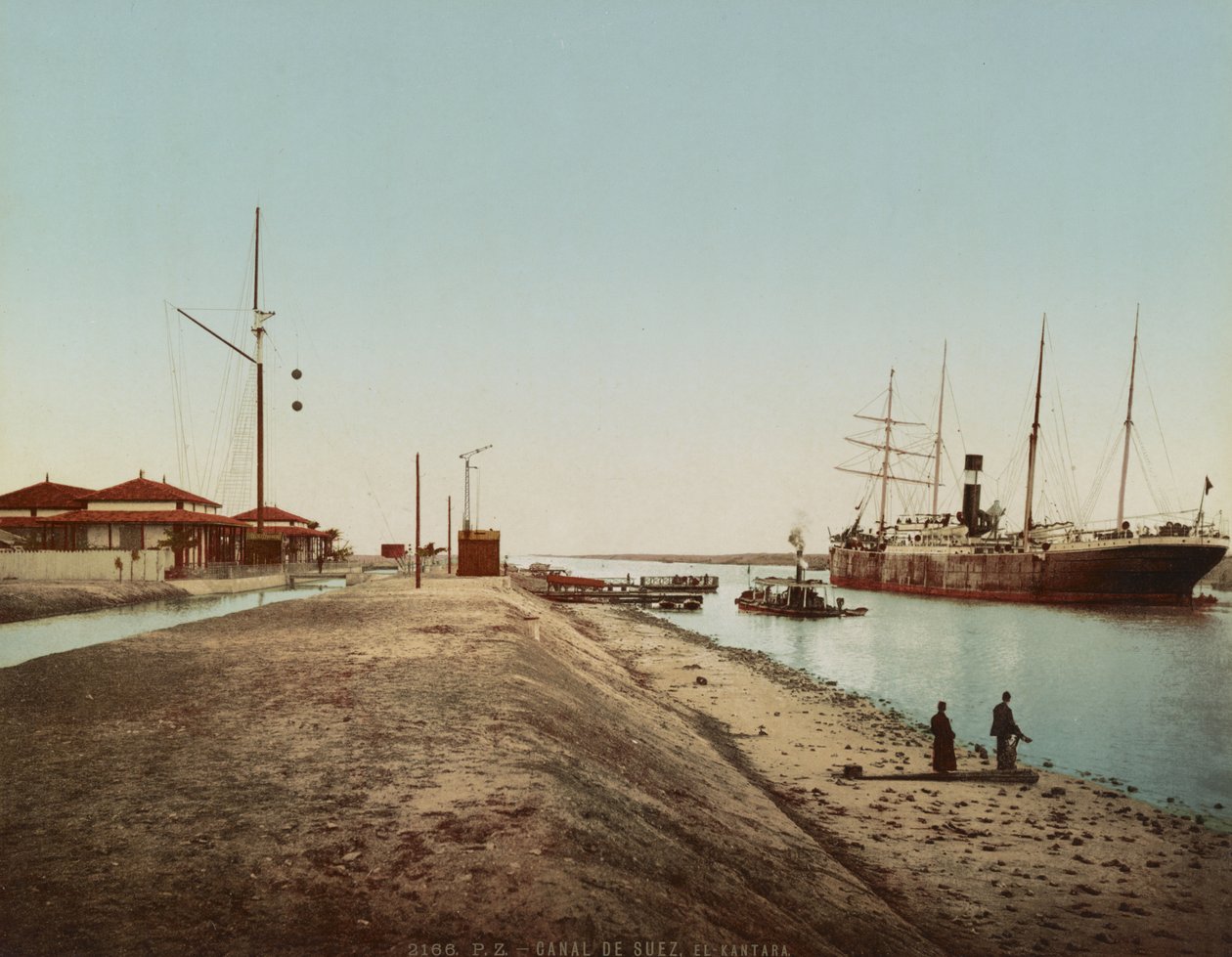 Suez Canal at El Qantara, c.1900 by Unbekannt