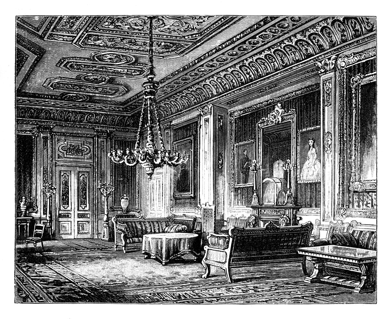 The Crimson Drawing-Room, Windsor Castle, c1888 by Unbekannt