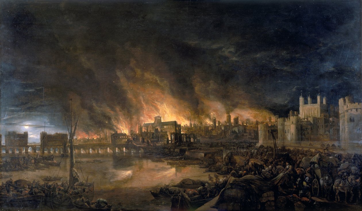 The Great Fire of London, 1666 by Unbekannt