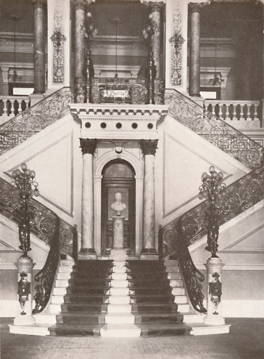 The National Library Staircase by Unbekannt