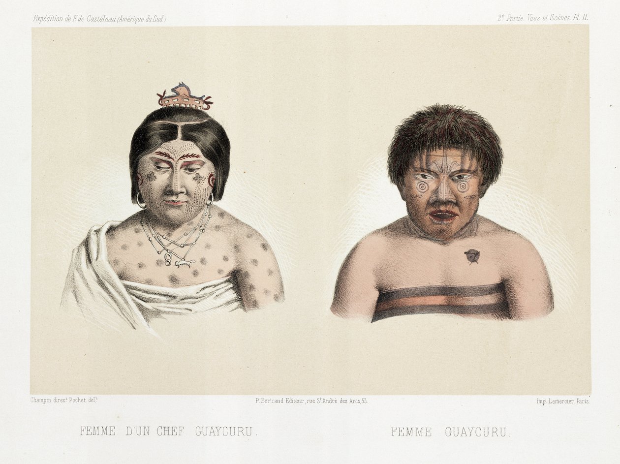 Two Guaycuru women, South America, c 1843-1847 by Unbekannt