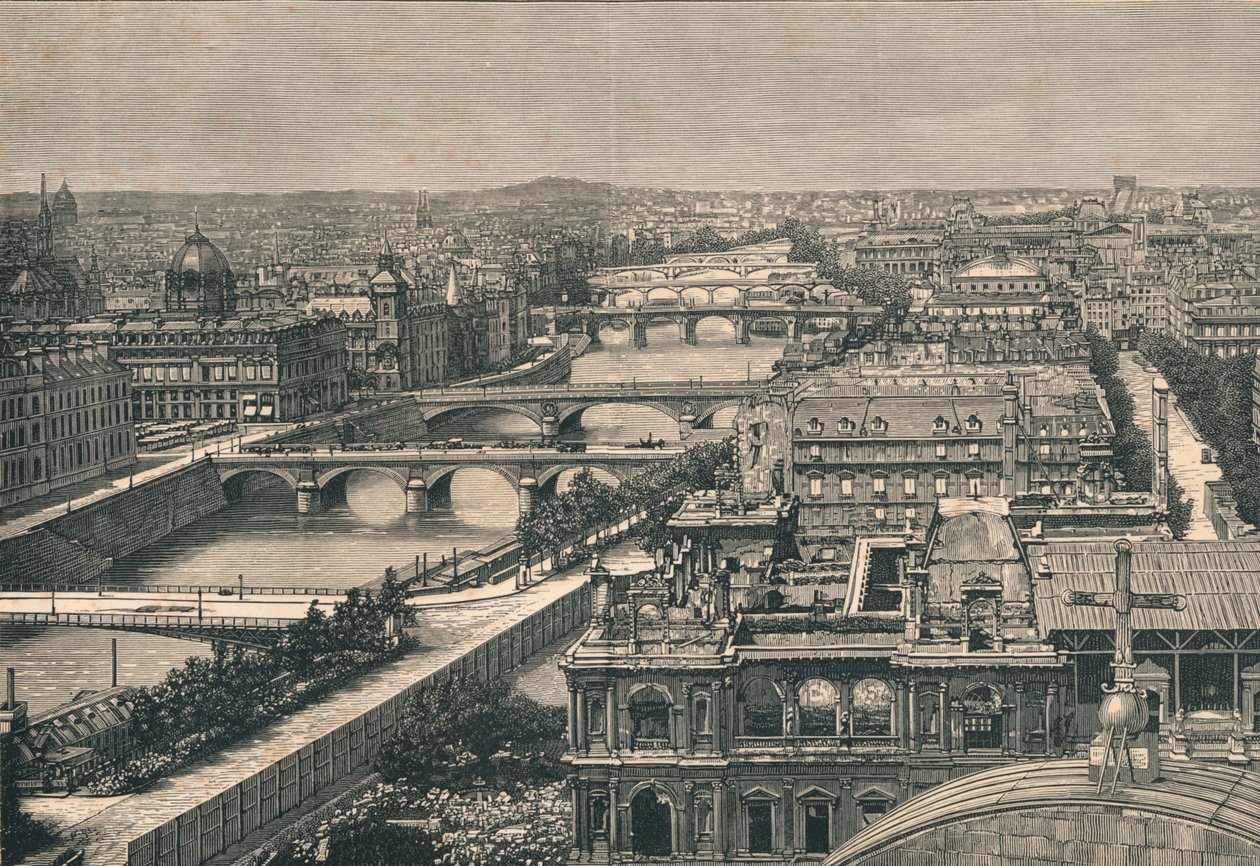 View of Paris, Showing The Seven Bridges, 1882 by Unbekannt