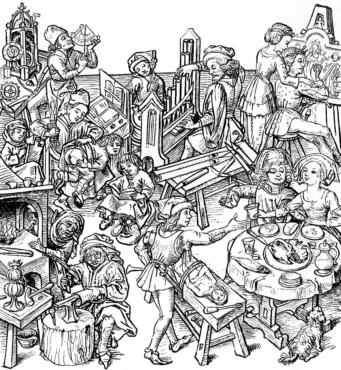 Domestic life of the sixteenth century by Unbekannter Künstler