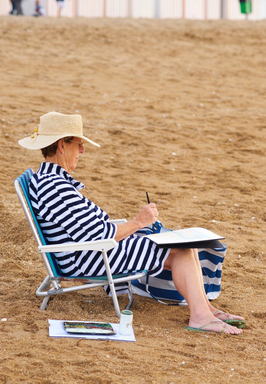 Lady watercolour painter by Unbekannt