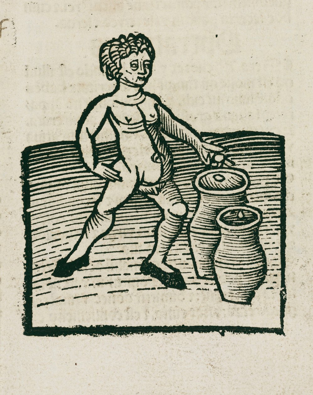 Naked Man with Pots by Unbekannt