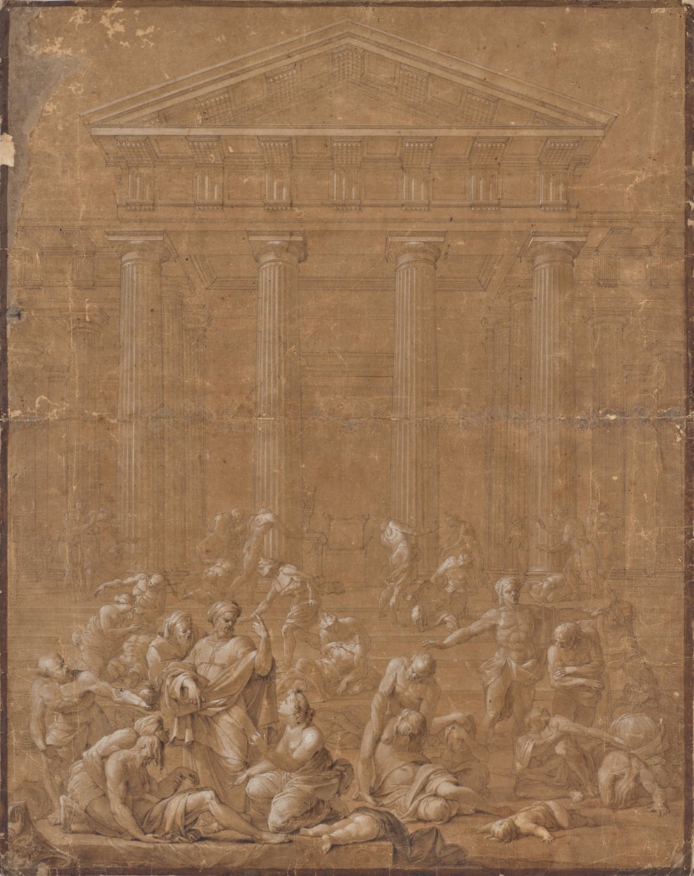 Temple Scene by Unbekannter Künstler