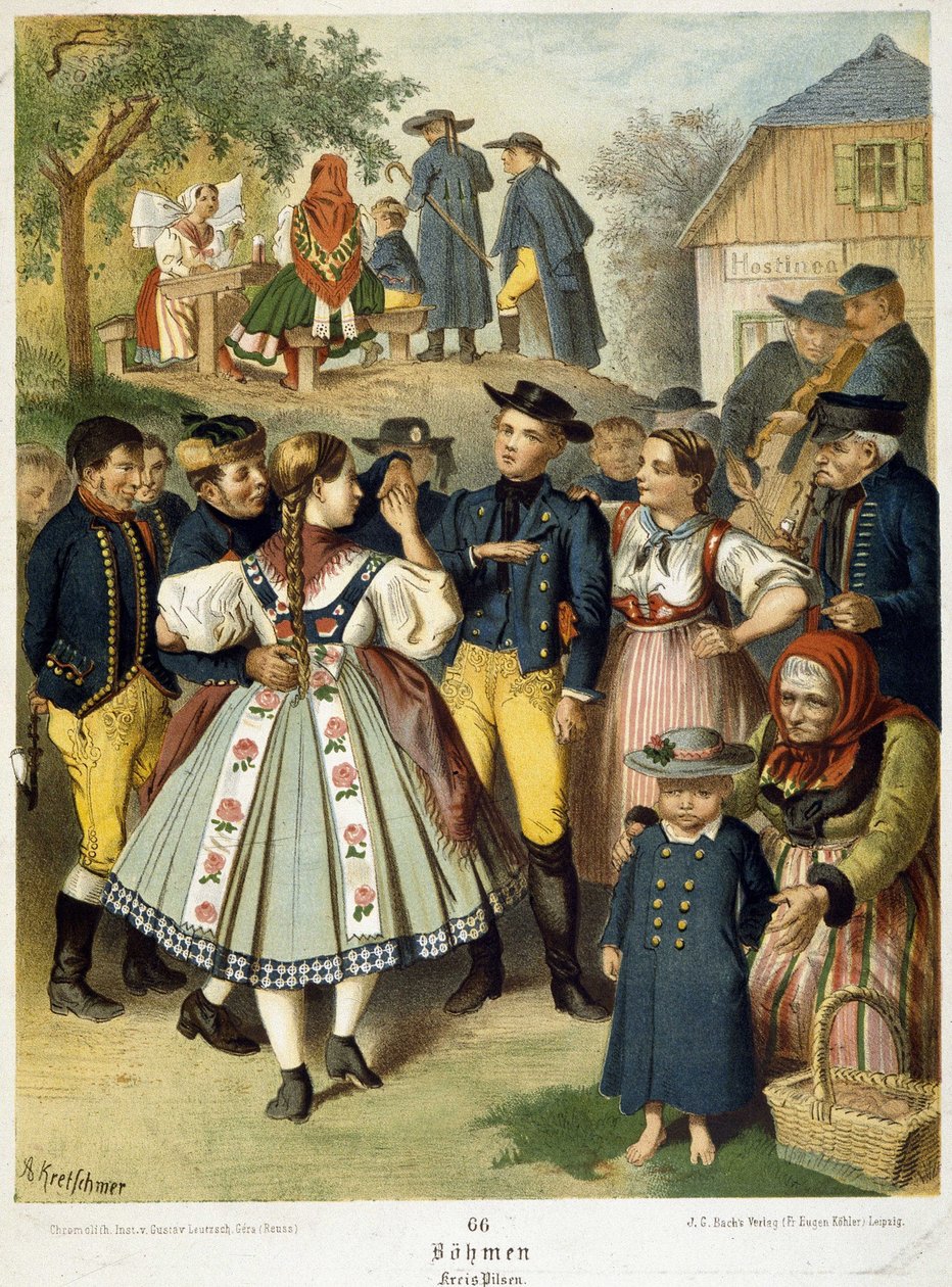 Popular ball in Bohemia around 1870 by Unknown artist