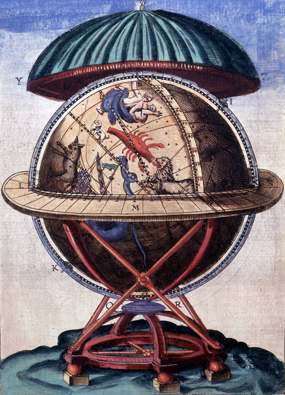 Zodiacal sphere. Engraving. 17th century. B.N, Paris by Unknown artist