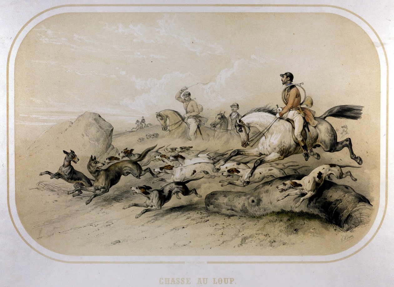 A wolf hunt by Unknown artist