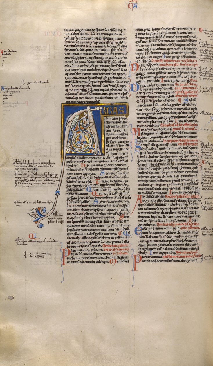 Inhabited Initial A by Unknown artist