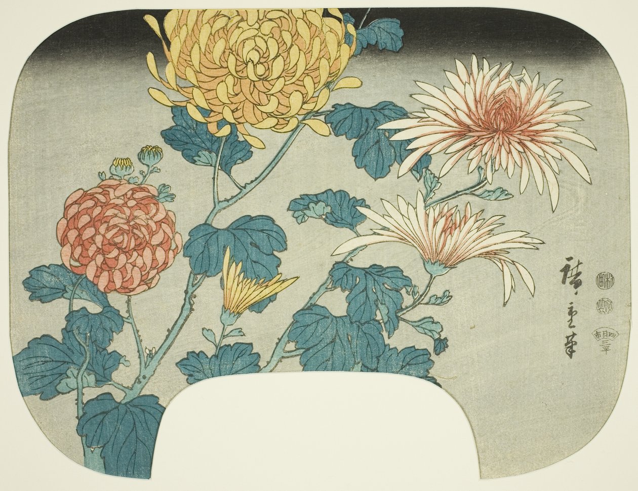 Chrysanthemums by Utagawa Hiroshige